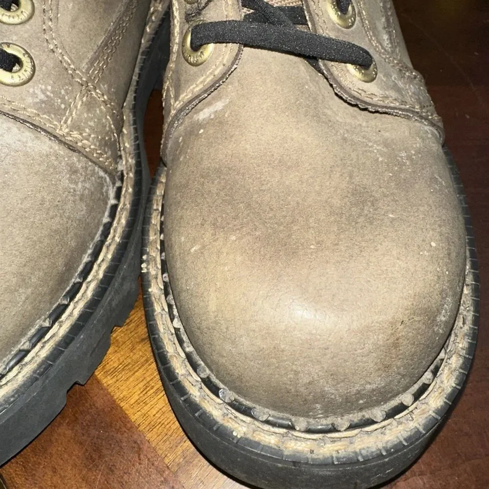 Mens Utility Steel Toe Work Shoes Size 9 Taupe